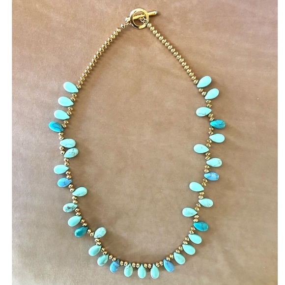 Ralph Lauren Turquoise and Gold Toned Necklace - Picture 4 of 10